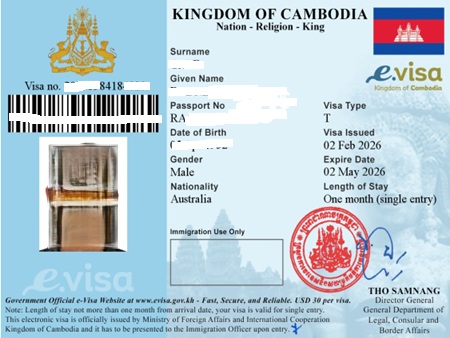 Cambodia e-Visa (Type T)
